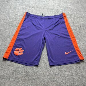 Clemson Tigers Nike Athletic Shorts Men Small Purple Orange 11" Knit Basketball